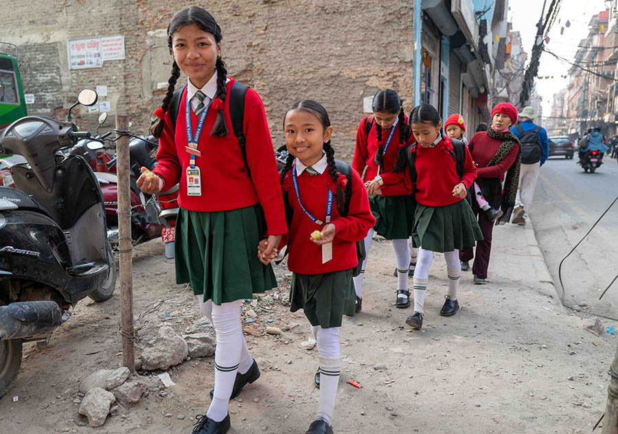 School children in Kathmandu