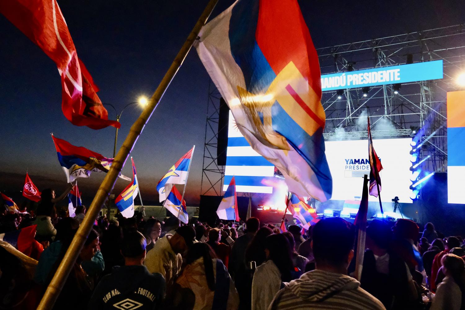 Election night in Montevideo, Uruguay